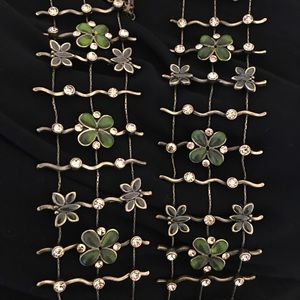 New Green Floral Bracelets - Set of 2